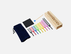 Ensemble de 9 diapasons Solfeggio pour la thérapie sonore, le travail énergétique, l'équilibre et la méditation. - Product Image 2