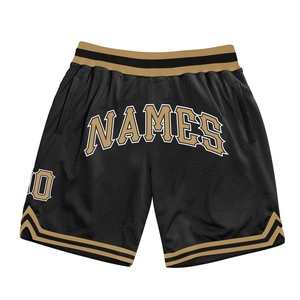 Wholesale Direct OMMIZ INDUSTRY Best Selling Custom Black <b>Old</b> Gold-White Authentic Throwback Basketball <b>Shorts</b> - Product Image 1