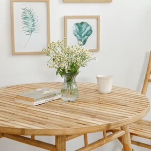 Wholesale Natural <b>Bamboo</b> Dining <b>Table</b> Eco Friendly Solid <b>Bamboo</b> Furniture for Home Cafe Restaurant OEM Custom Available - Product Image 4