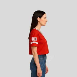 Maillot de football personnalisé pour femme, maillot d'équipe court personnalisé avec nom et numéro, streetwear, hip hop, haut de sport - Product Image 3