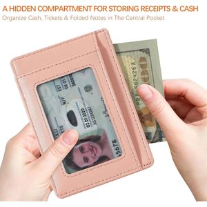 Portafoglio Minimalista in Pelle Sottile con Blocco RFID, Tasca Frontale e Porta Rossetto di Medie Dimensioni - Product Image 2