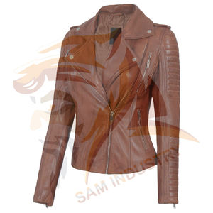 Chaqueta de Cuero para Mujer, Talla Adulto, Informal, Transpirable, Impermeable, Cortavientos, Ligera, de la Mejor Calidad - Product Image 6