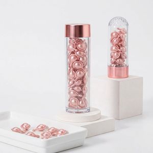 Wholesale Round Transparent PET Vitamin Capsule Tube with Rose Gold Screw Cap for Medicine Softgel Packaging Vietnam Factory - Product Image 1