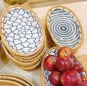 Vente flash Plateau de luxe fait main en nacre du Vietnam Nouveau plateau moderne de luxe en rotin laqué pour les boissons - Product Image 1