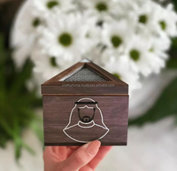 Brûleur d'encens religieux artisanal de luxe en bois d'agar, forme triangulaire, écologique, parfum benzoin et lavande