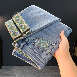 <span class=keywords><strong>กางเกง</strong></span><span class=keywords><strong>ยีน</strong></span><span class=keywords><strong>ส์</strong></span>ขาตรงของผู้ชาย<span class=keywords><strong>แบรนด์</strong></span>ดีไซเนอร์หรูผ้ายืดเดนิมขาดๆสไตล์ฮิปฮอปแนวสตรีท - Product Image 2