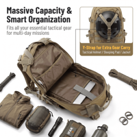 Sacs à dos tactiques haut de gamme en gros, imperméables, Oxford 45L, 3 jours, Molle, camouflage pour hommes