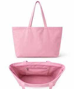 Sac fourre-tout en toile de coton orange avec poignées, sac à bandoulière, grande capacité pour le shopping, les voyages, l'usage quotidien, fermeture éclair Vislon - Product Image 4
