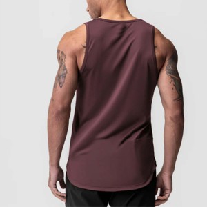 Débardeurs d'été respirants en polyester/coton pour hommes, chemises sans manches, vêtements de plage décontractés, motif uni, logo frontal, style urbain - Product Image 4