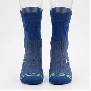 North Approach Crew <b>Socks</b> Blue Breathable <b>Running</b> <b>Socks</b> for Adults Summer Season - Product Image 1