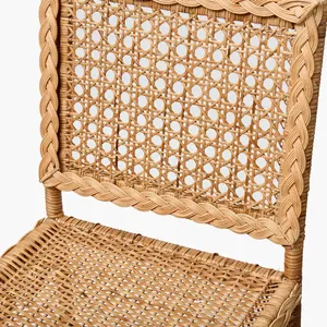 Natural Rattan Dining <b>Chair</b> Handmade Wicker <b>Chair</b> Boho Furniture Vintage Style Kitchen Dining Room <b>Chair</b> Home Furniture - Product Image 4