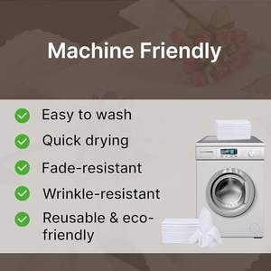 Serviettes en coton à bords surjetés, faites à la main, style moderne, en tissu uni, pour la décoration de table de dîner et de fêtes. - Product Image 4