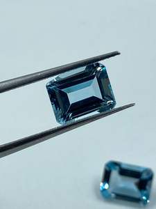 Topacio Azul Cielo Natural de 7x9mm, Corte Baguette, Piedra Suelta para Joyería - Product Image 6