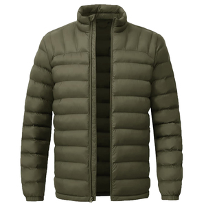 Custom Men's Lightweight Puffer Jacket Warm Winter <b>Coat</b> Quilted <b>Lined</b> Water-Resistant Full Zip Bubble Jackets <b>Coat</b> - Product Image 3