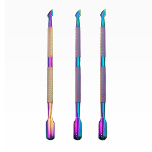 Factory Wholesale Custom Logo Colorful Stainless Steel Cuticle Pusher Double Sided Nail Cleaner Scraper Professional Manicures - Product Image 2