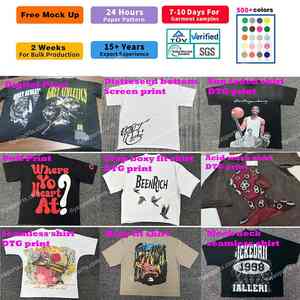 Camisetas Extra Grandes de Algodón 100% Personalizadas con Lavado Ácido para Hombre, Diseño Vintage Completo, Camiseta Desgastada con Efecto Descolorido por el Sol - Product Image 2