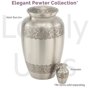 Elegante Urna Funeraria de Metal Color Plomo para Cenizas Humanas, con Bandas Grabadas en Negro, Urna Conmemorativa para Adultos, Fabricante OEM ODM - Product Image 2