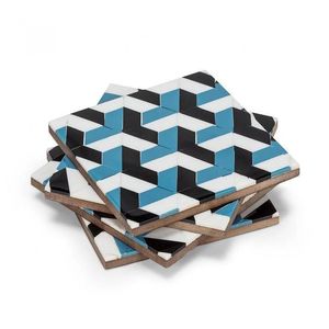 Ensemble de tasses et soucoupes en MDF et résine, design classique, fabriqué à la main, compatible four, compatible paille, écologique, portable, durable, épaisseur 8 mm, pour les fêtes - Product Image 4