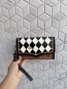 Nuevo Bolso Clutch con Diseño de Damas Blancas y Negras 2026, Cuero Tallado a Mano, Estilo Occidental, para Mujer - Product Image 2