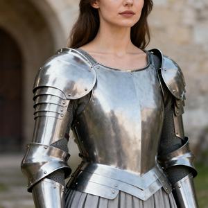 Steel Armor Set Medieval Warrior <b>Queen</b> Style Full Body Protection Black Skirt Included - Product Image 3