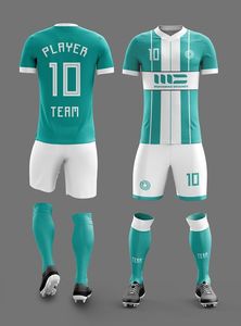 High Quality Custom Football Team Soccer Club Uniform Set Jersey Shorts Kit Sportswear 100% Polyester Four-Way Stretch - Product Image 2