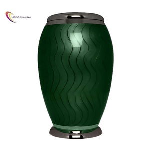 โกศใส่ศพโลหะโกศสำหรับงานศพของผู้ใหญ่โกศสีเขียวขี้เถ้าเถ้ากระดูกโกศตกแต่งตามสั่ง - Product Image 3