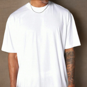 Custom High Quality Printing Oversized Drop Shoulder 100% Cotton Street Wear T-shirt for Men <b>Blank</b> Heavy <b>Weight</b> Knitted Solid - Product Image 2