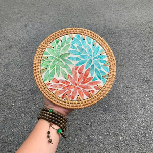 Eco Friendly <b>Wicker</b> Handmade Mosaic Decorative Bag Vinagreen Mother's Day Christmas Wall Hanging Home Decor 100% Free Tax - Product Image 4