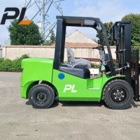 Chariot élévateur électrique à batterie lithium PL 3 tonnes, mât bi-étages, prix fabricant pour entrepôt