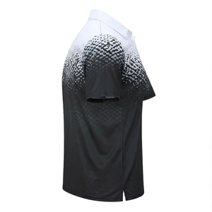 Chemise de golf pour homme à motif géométrique personnalisé, impression numérique, sans manches, manches courtes, séchage rapide, respirante, 100% coton - Product Image 3