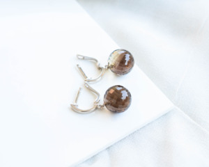 Boucles d'oreilles en argent sterling avec quartz fumé de qualité export 100%, facettées, style tendance, pour femmes, à porter tous les jours - Product Image 3