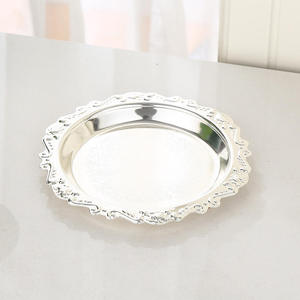 Plateau décoratif en fer doré gaufré, petit plateau à fruits, à gâteaux, à desserts, porte-tasses à thé, plateau de rangement pour bijoux, plateau de service pour la maison - Product Image 1