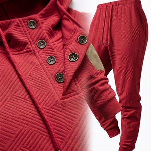 Conjunto de Sudadera con Capucha y Pantalones Deportivos Casuales para Hombre, Traje Deportivo de Dos Piezas para Uso Diario - Product Image 5