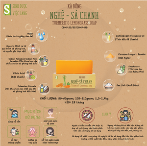 Savon en barre éclaircissant pour les taches brunes Sinh Duoc à l'acide kojique, citronnelle, curcuma, vitamine C, rétinol et collagène, pour tous types de peaux - Product Image 6