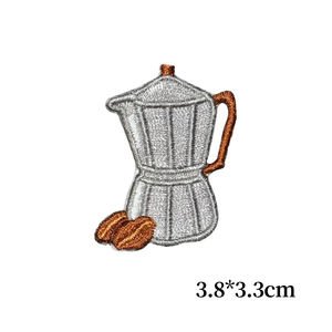 Parches bordados de café para camisetas, insignias de cafetería, parches adhesivos de café, servicio OEM - Product Image 6