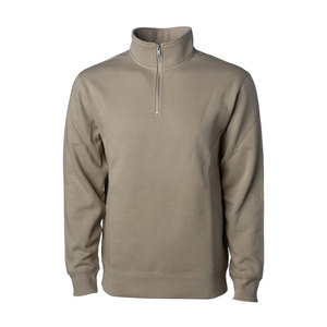 Pull en molleton noir uni confortable pour homme, col montant zippé, style habillé décontracté, idéal pour le travail, grande taille - Product Image 6