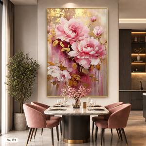 Peinture sur toile originale vietnamienne de la marque HALO, modèle F6-C2, art floral moderne de premier choix - Product Image 3