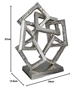 Escultura Geométrica de Metal Hecha a Mano, Arte Contemporáneo, Decoración de Mesa, 37 cm de Altura, Adorno para Sala de Estar - Product Image 1