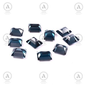 Natural <b>London</b> Blue Topaz Loose Gemstone 8*10 mm Baguette Cut Deep Blue Topaz AAA Quality Faceted Gem for Fine Jewelry Ring - Product Image 2