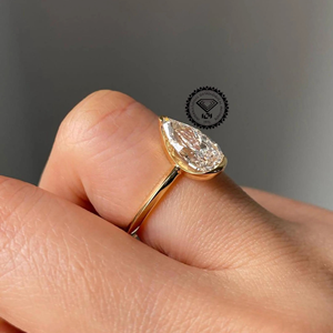 One Stone Oval Cut Lab-Grown Diamond Luxury GDTC Certified Engagement Wedding <b>Ring</b> 2Carat Yellow Gold 14k Party Gift Jewelry - Product Image 3