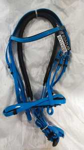 BLUHORSE BH-4138 Bridon de course Full Cob avec rênes en caoutchouc Biothene PVC indien et boucles en acier inoxydable, couleur personnalisée - Product Image 5