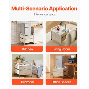 Support de mini-réfrigérateur de 176 lb avec 2 tiroirs et 4 roulettes pivotantes, chariot de rangement mobile, table pour mini-réfrigérateur - Product Image 5