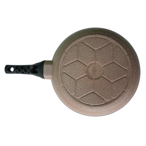 Poêle à frire moderne en alliage d'aluminium avec revêtement en marbre, intérieur en céramique antiadhésif, compatible gaz et induction - Product Image 4