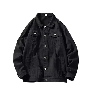 Blouson Bomber en Jean Délavé Vintage pour Homme, Veste Décontractée Tendance, Blouson de Baseball en Jean Personnalisé pour Homme, Veste Streetwear Zippée - Product Image 2