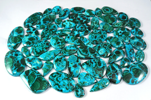 Lot de cabochons en chrysocolle et malachite naturelle Radha Arts, pierres précieuses polies en vrac pour la fabrication de bijoux - Product Image 2