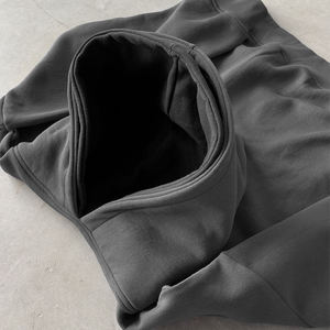 <b>Mens</b> Oversized Raglan Sleeve Hoodie Dark <b>Grey</b> Solid Color Casual Pullover <b>Sweatshirt</b> With Kangaroo Pocket - Product Image 6