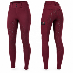 กางเกงขี่ม้าเอวสูงสำหรับผู้หญิง ผ้ายืดสแปนเด็กซ์ ไนลอน มีกระเป๋า - Product Image 2