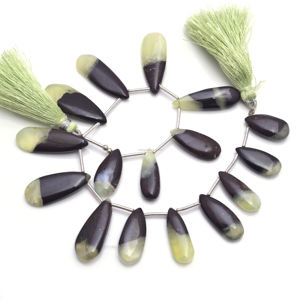 Cuentas de Prehnita Natural Premium en Forma de Pera, Lisas, Certificadas por Terceros, para Pulseras de Joyería Hechas a Mano - Product Image 1