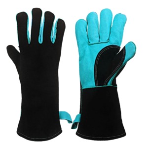 Gants de soudage 14 pouces, vente en gros directe d'usine, gants de sécurité en cuir croûte résistants à la chaleur pour travaux industriels et lourds - Product Image 4
