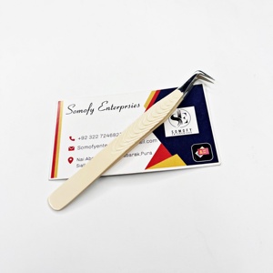 Somofy Enterprises Custom Logo 90 Degree Slim Boot Shape Japanese Solid Stainless Steel Fine Durable 10mm Length Volume Tweezers - Product Image 4